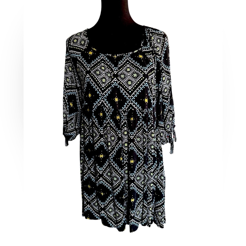 Princess Vera Wang Boho Peasant Mini Dress, Size Medium/Large, Cottagecore